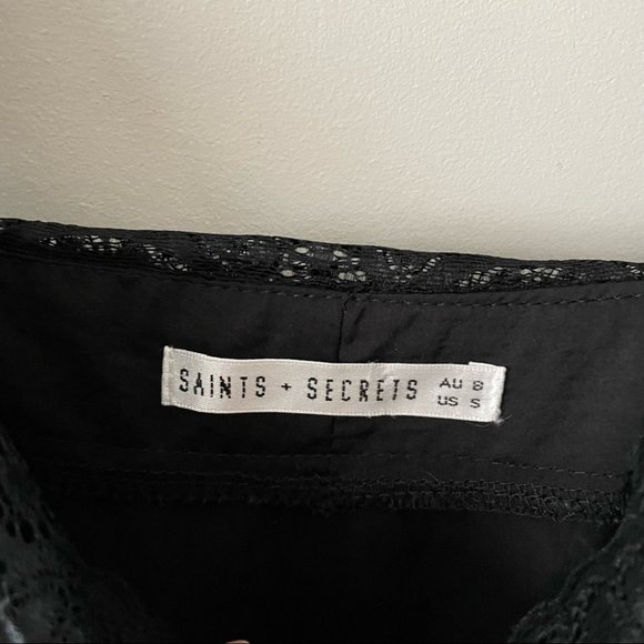 Black Lace Trimmed Camisole Bodysuit Womens Small - Picture 6 of 9